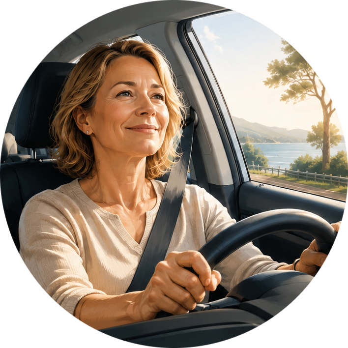 Conducteur serein au volant